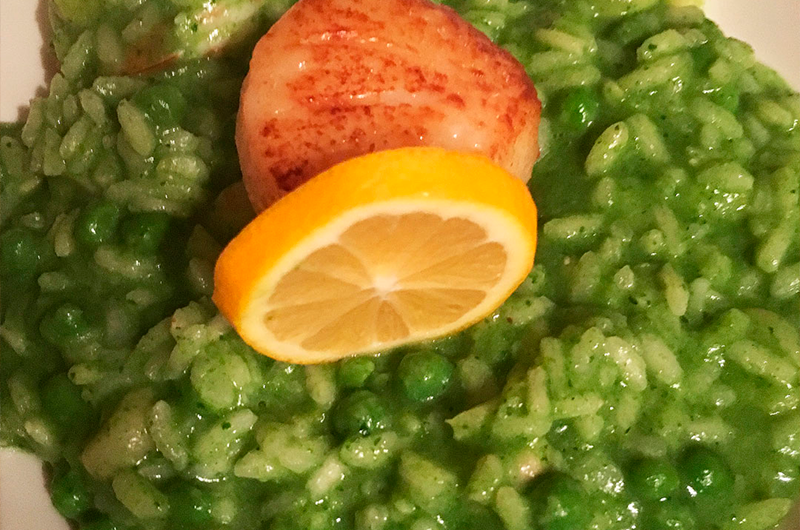 Green Risotto with Seafood