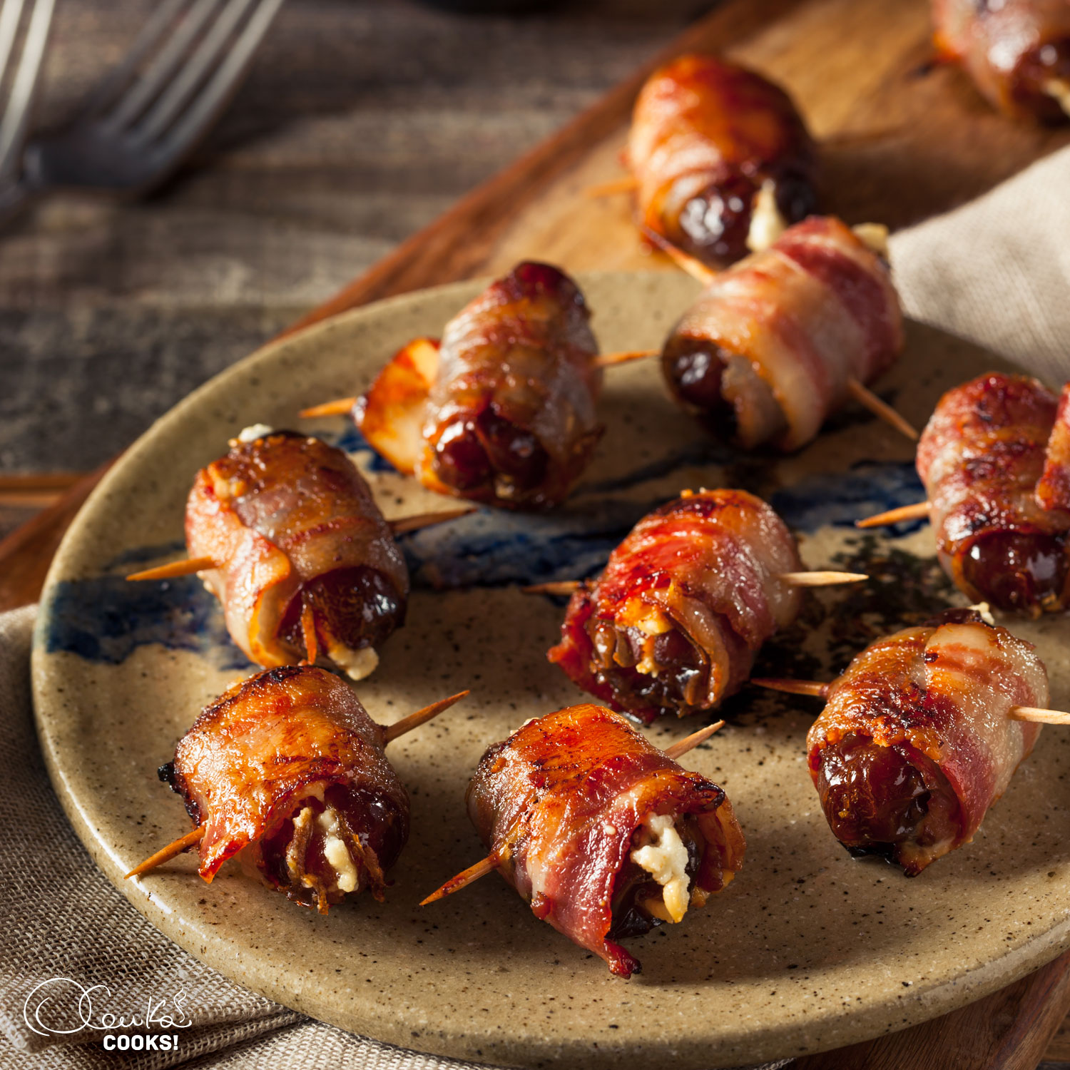 Bacon Wrapped Dates Stuffed With Goat Cheese