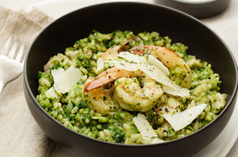 Green Risotto with Seafood